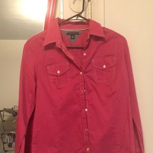 Pink Tommy Button Up Shirt